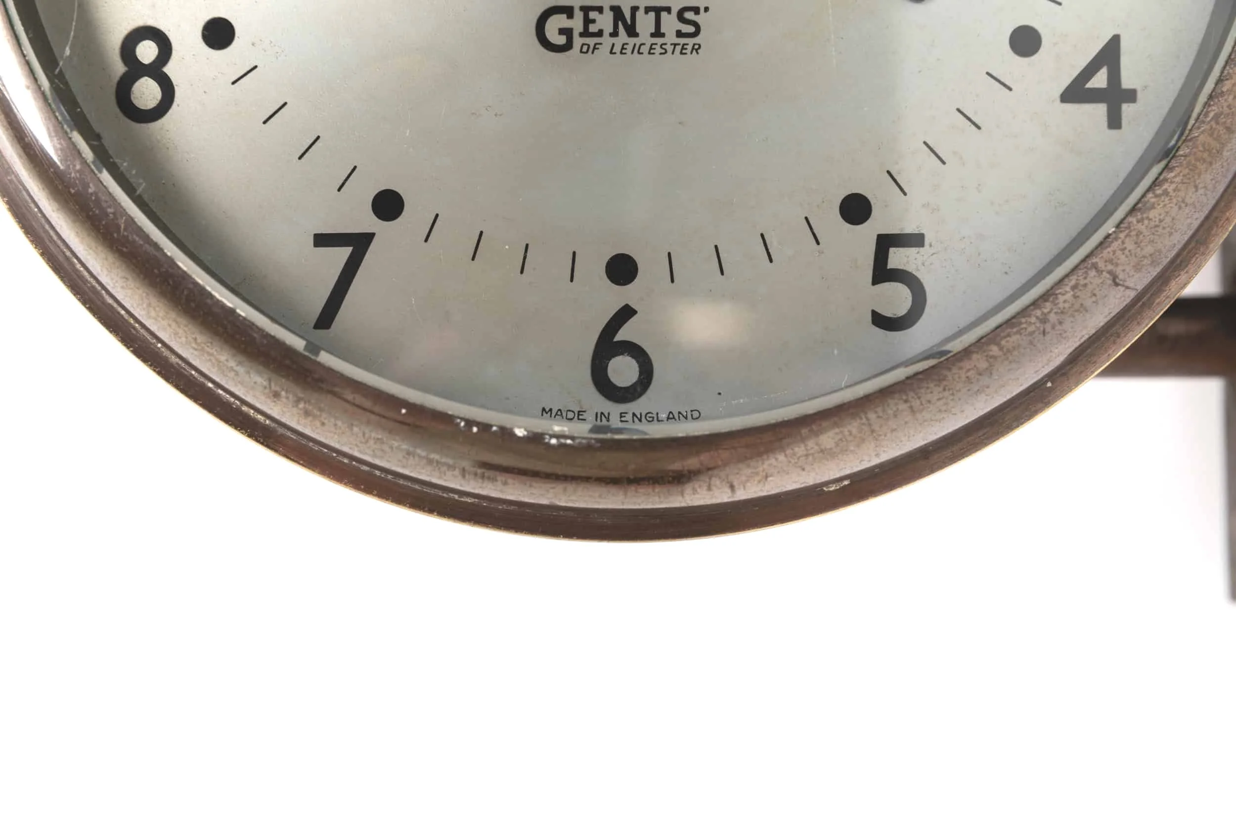 Brass Double Sided Gents of Leicester Clock — Antiques Workshop
